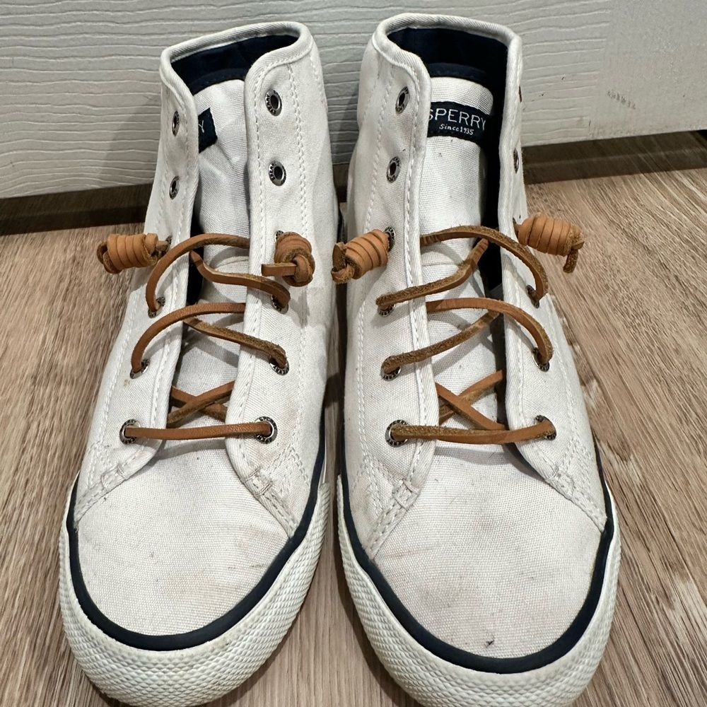 Sperry Men's White Canvas High-Tops